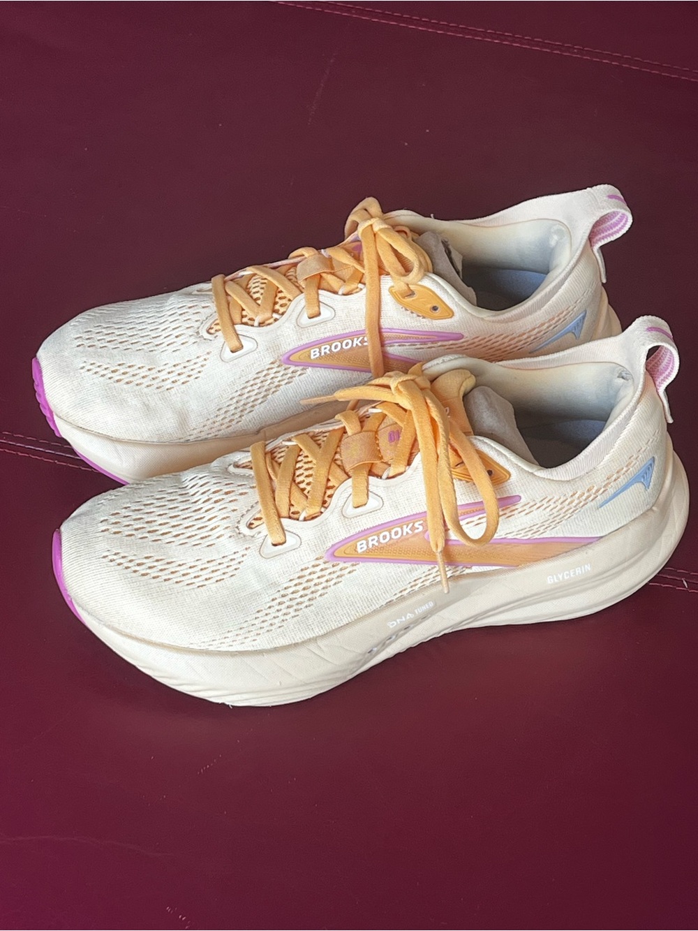 Brooks Glycerin 22 Sherbet Apricot Pink Womens 8 Medium B Running Shoes Sneakers